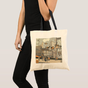 Vintage Science Fiction Urban Paris, Steam Punk Tote Bag