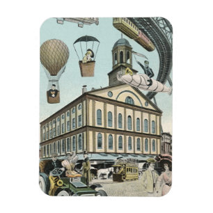 Vintage Science Fiction, Victorian Steam Punk City Magnet
