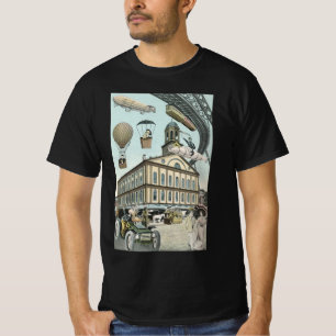 Vintage Science Fiction, Victorian Steam Punk City T-Shirt