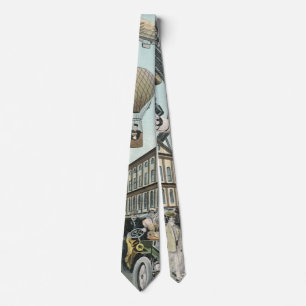Vintage Science Fiction, Victorian Steam Punk City Tie