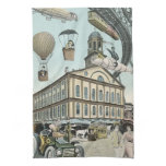 Vintage Science Fiction, Victorian Steam Punk City Towel