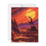 Vintage Science Fiction Volcano Planet w Red Lava Cards