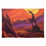 Vintage Science Fiction Volcano Planet w Red Lava Cloth Placemat