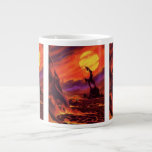 Vintage Science Fiction Volcano Planet w Red Lava Giant Coffee Mug