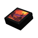 Vintage Science Fiction Volcano Planet w Red Lava Keepsake Box