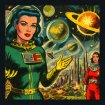 Vintage Science Fiction Woman Comics Poster<br><div class="desc">Vintage Science Fiction Woman Comics</div>