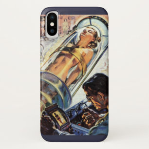 Vintage Science Fiction, Woman Lab Experiment iPhone X Case