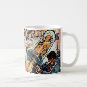 Vintage Science Fiction, Woman Lab Experiment Coffee Mug
