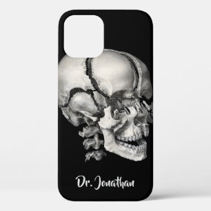Vintage Science Human Anatomy, Antique Skull iPhone 12 Case