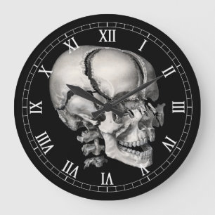 Vintage Science Human Anatomy, Antique Skull Large Clock