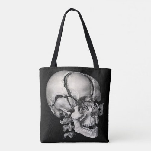 Vintage Science Human Anatomy Antique Skull Tote Bag