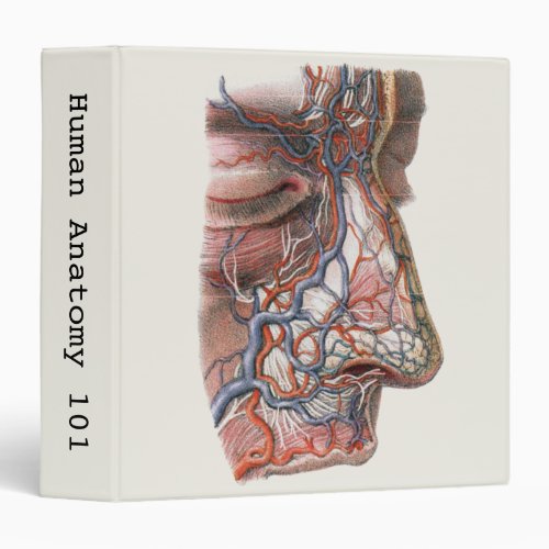 Vintage Science Human Anatomy Face with Nose 3 Ring Binder