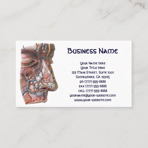 Vintage Science Human Anatomy Face with Nose Business Card