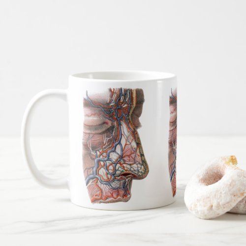 Vintage Science Human Anatomy Face with Nose Coffee Mug