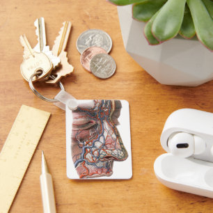 Vintage Science Human Anatomy, Face with Nose Keychain