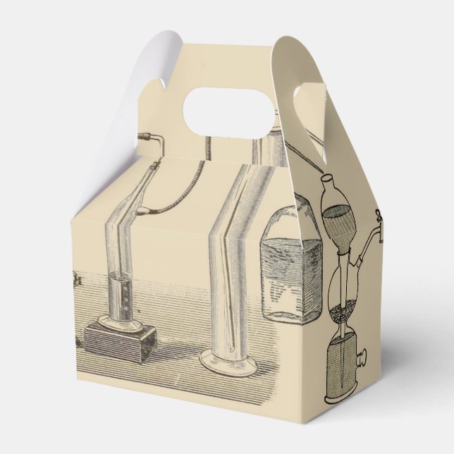 Vintage Science Lab Equipment Favor Boxes (Front Side)