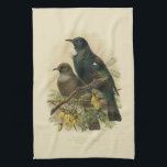 Vintage Science NZ Birds - Tui Tea Towel<br><div class="desc">Tea towel with a beautiful vintage illustration of Tui by J.G. Keulemans from Walter Buller's A History of the Birds of New Zealand, first published in 1873. Image from the New Zealand Text Center (NZTEC) via https://commons.wikimedia.org/wiki/ under the Creative Commons Attribution-Share Alike 3.0 New Zealand license https://creativecommons.org/licenses/by-sa/3.0/nz/ modified by Margaret...</div>