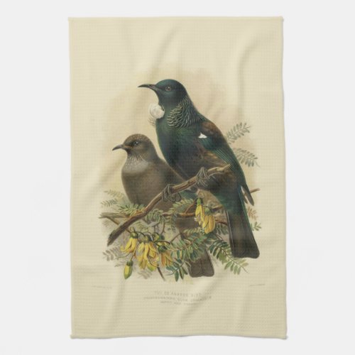 Vintage Science NZ Birds _ Tui Tea Towel