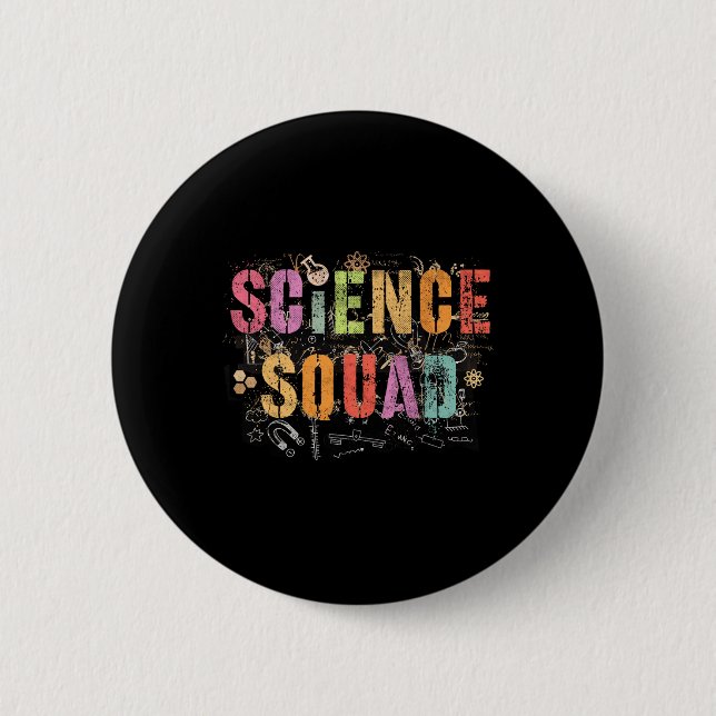 Vintage Science Squad Technology Teacher Team Stud Button (Front)
