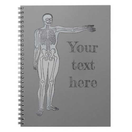 Vintage scientific skeleton personalised  notebook