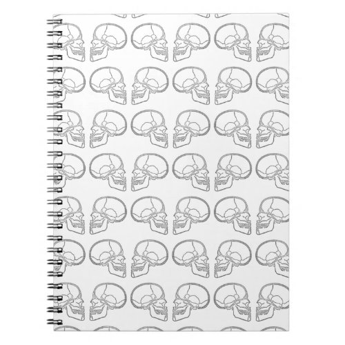 Vintage scientific skull diagram stamp pattern not notebook