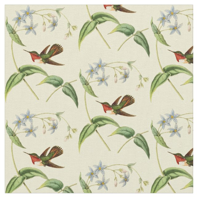 Vintage Scintillant Hummingbird Fabric (Close Up)