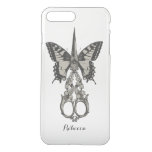 Vintage Scissor &amp; Butterfly With Name Iphone 8 Plus/7 Plus Case at Zazzle