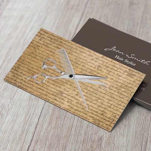 Vintage Scissor  Comb Hair Stylist Business Card