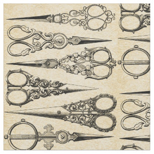Vintage Scissors Hairstylist Hair Salon Fabric