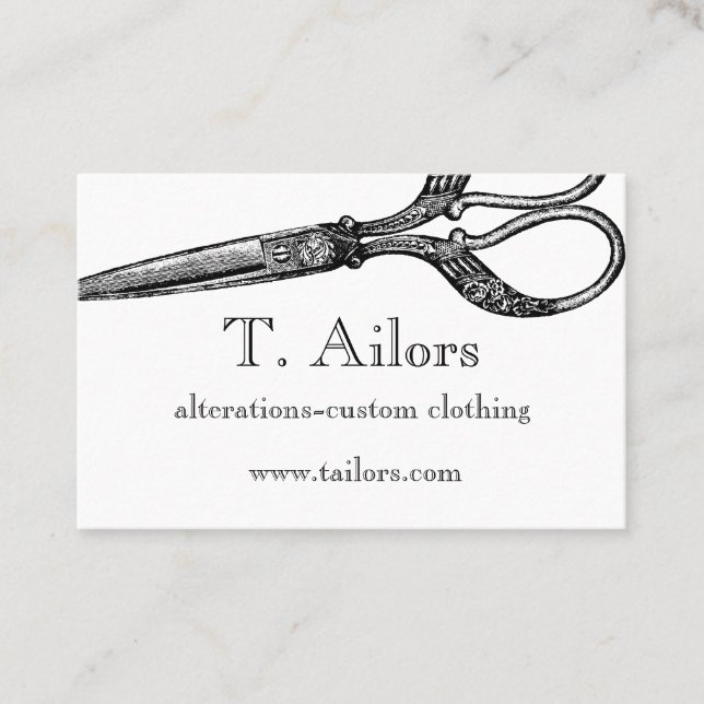 Vintage scissors theme business card (Front)