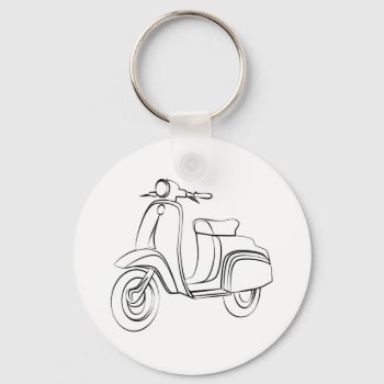 Vintage Scooter Keychain by escapefromreality at Zazzle