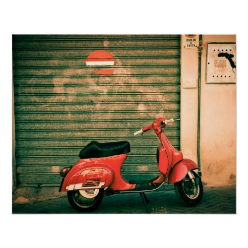 Vintage Scooter  Perfect Poster  Rome Italy