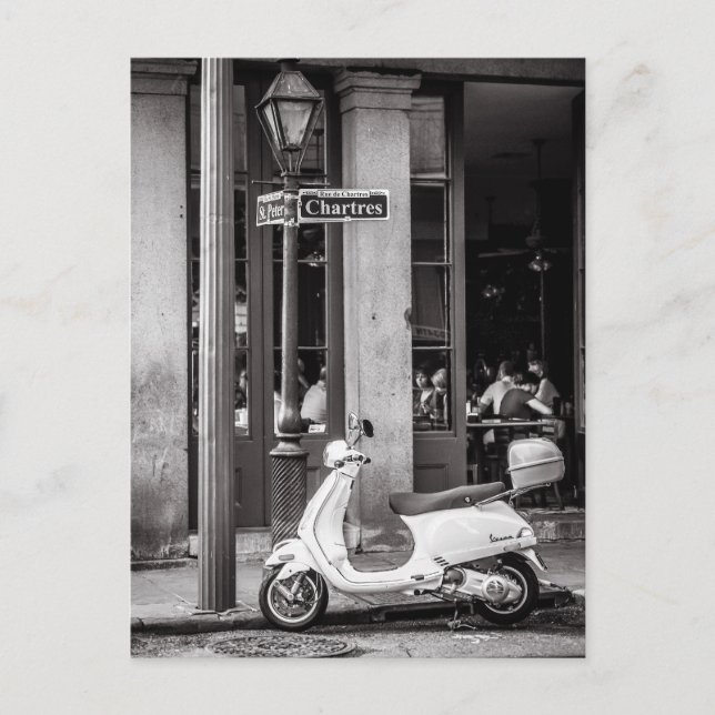 Vintage Scooter Postcard | Old scooter | Paris (Front)