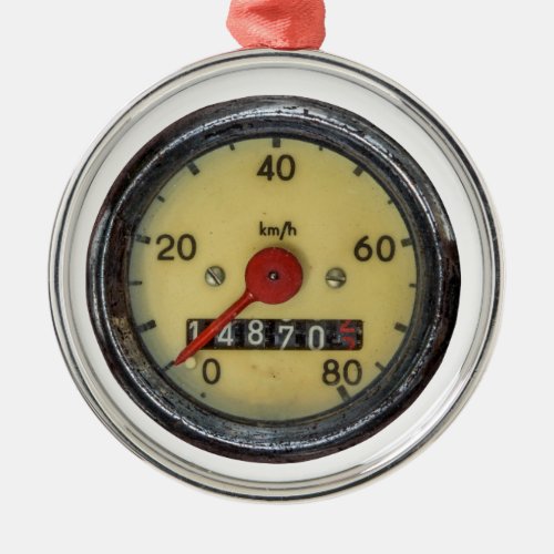 Vintage Scooter Speedometer Metal Ornament