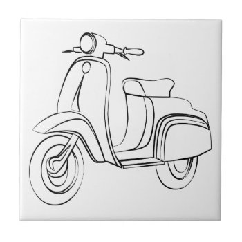 Vintage Scooter Tile by escapefromreality at Zazzle