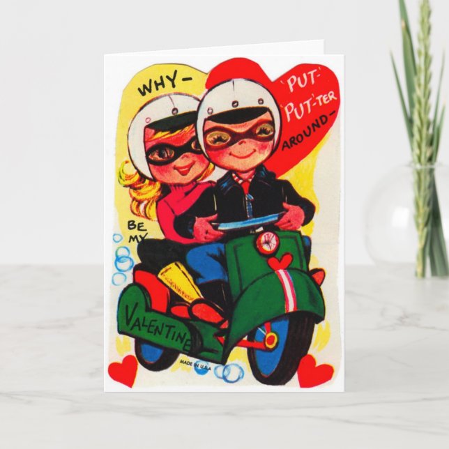 Vintage Scooter Valentine's Day Card (Front)