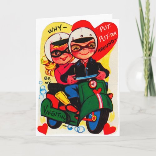 Vintage Scooter Valentines Day Card