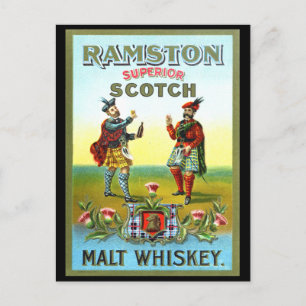 Vintage Scotch Whiskey LABEL Postcard
