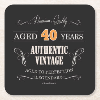 Vintage Scotch Whisky 40 Birthday Coaster