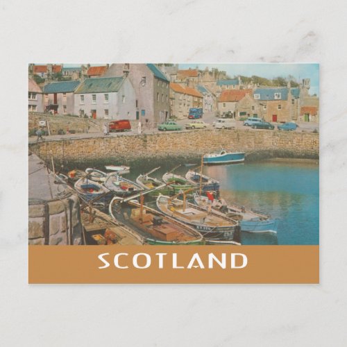 Vintage Scotland Crail Harbor Postcard