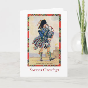 Vintage Scotland, Follow the Bagpipes Holiday Card