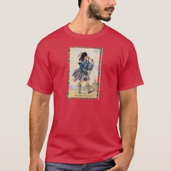 Vintage Scotland  Follow The Bagpipes T-shirt by TheTartanShop at Zazzle