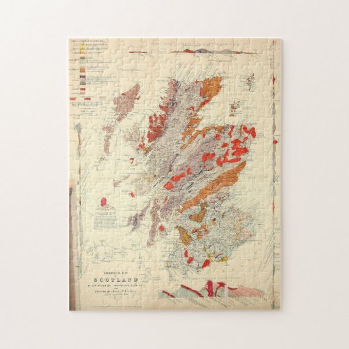 Vintage Scotland Geological Map 1865 Jigsaw Puzzle