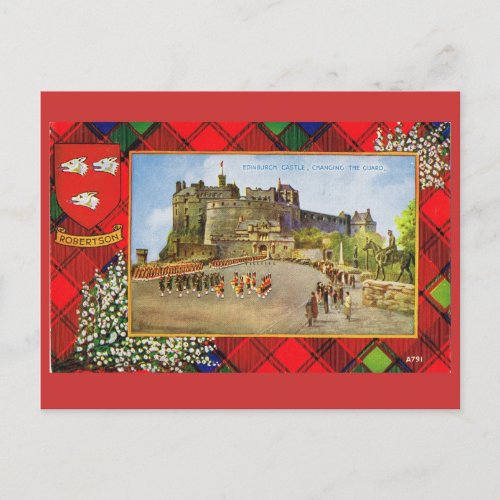 Vintage Scotland Robertson Edinburgh castle Postcard