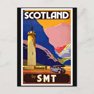 Vintage Scotland Travel Poster, Postcard