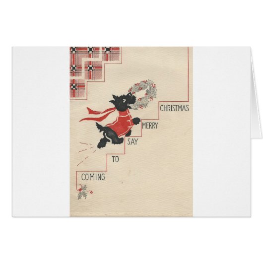 Vintage Scottie Merry Christmas (Front Horizontal)