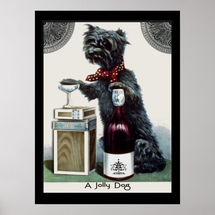 Vintage Scottie with Champagne Posters