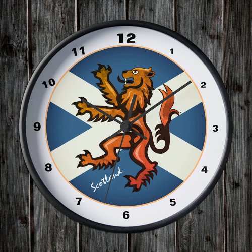 Vintage Scottish Flag Rampant Scotland design Round Clock