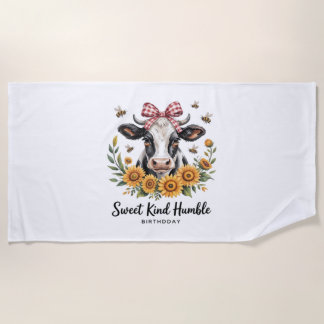 Vintage Scottish Highland Cow Art Oversized T-Shir Beach Towel