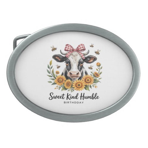 Vintage Scottish Highland Cow Art Oversized T-Shir Belt Buckle